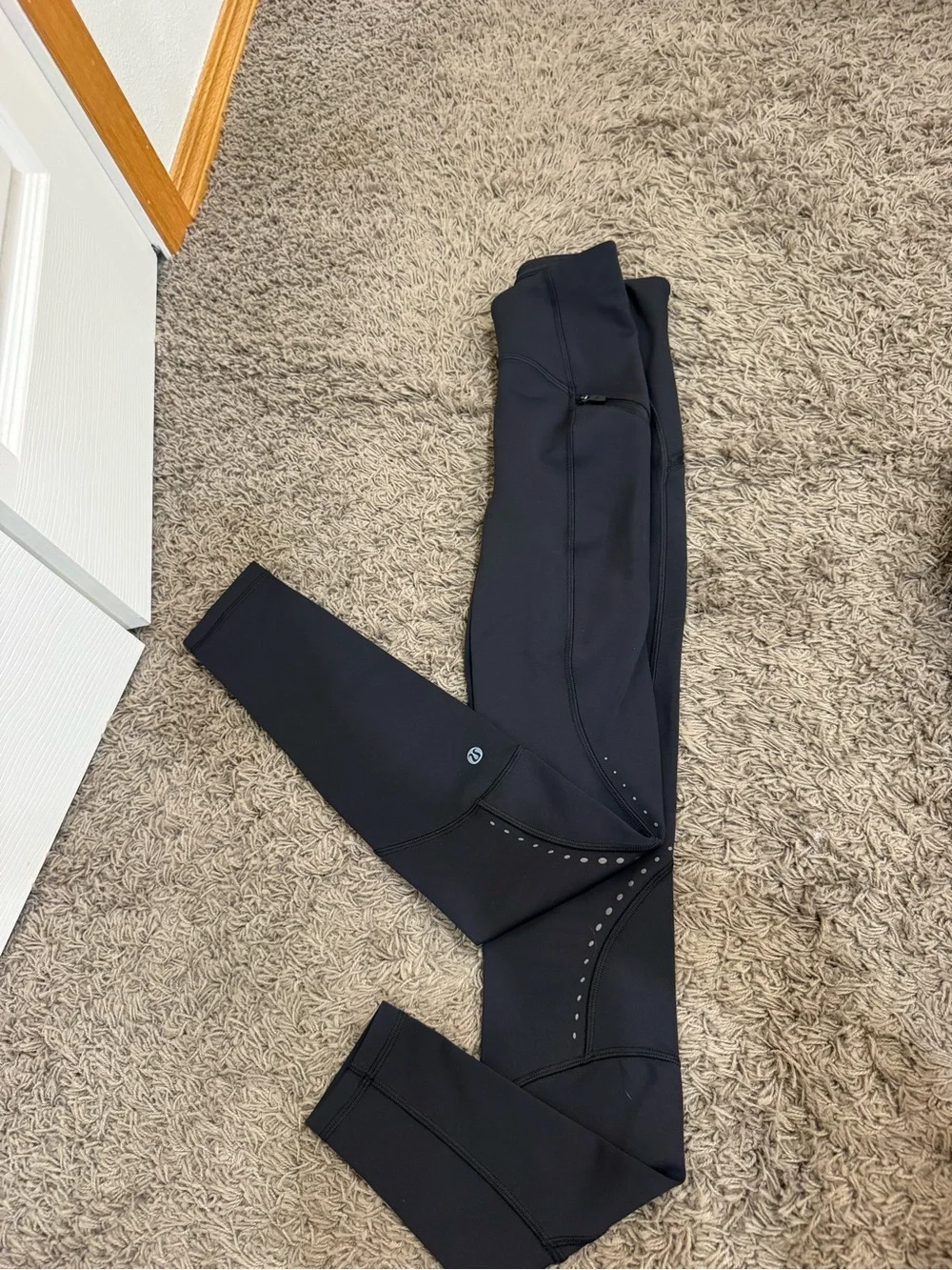 lululemon athletica Black Performance Leggings with Subtle Stud Accents